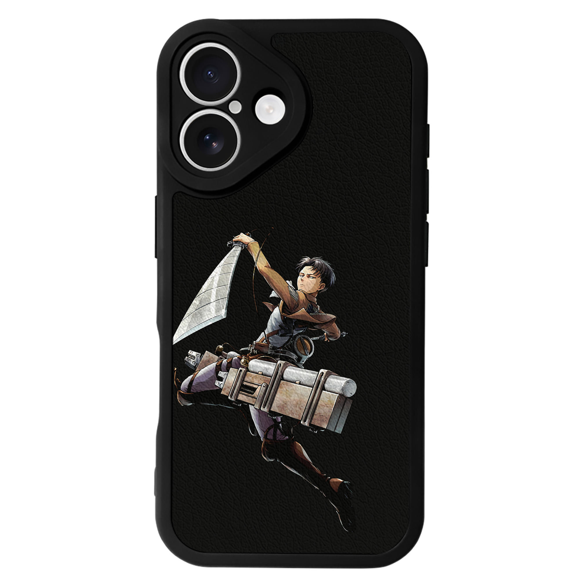 （画像用） 進撃の巨人 リヴァイ·アッカーマン Attack on Titan Levi Ackerman 【iPhone 16シリーズ対応】シリコンスマホケース（レザー調） 材質：シリコン